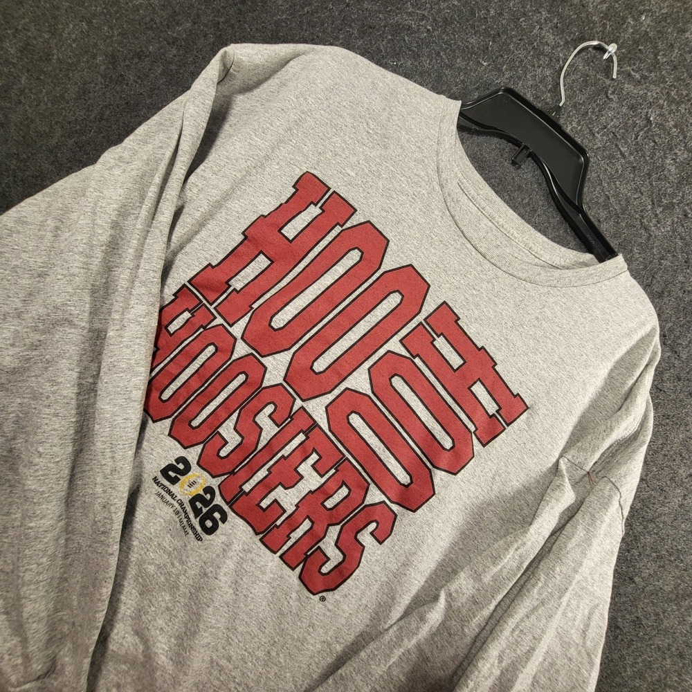 Indiana Hoosiers 2026 National Championship Gray LS T-Shirt XXL Mens The Victory
